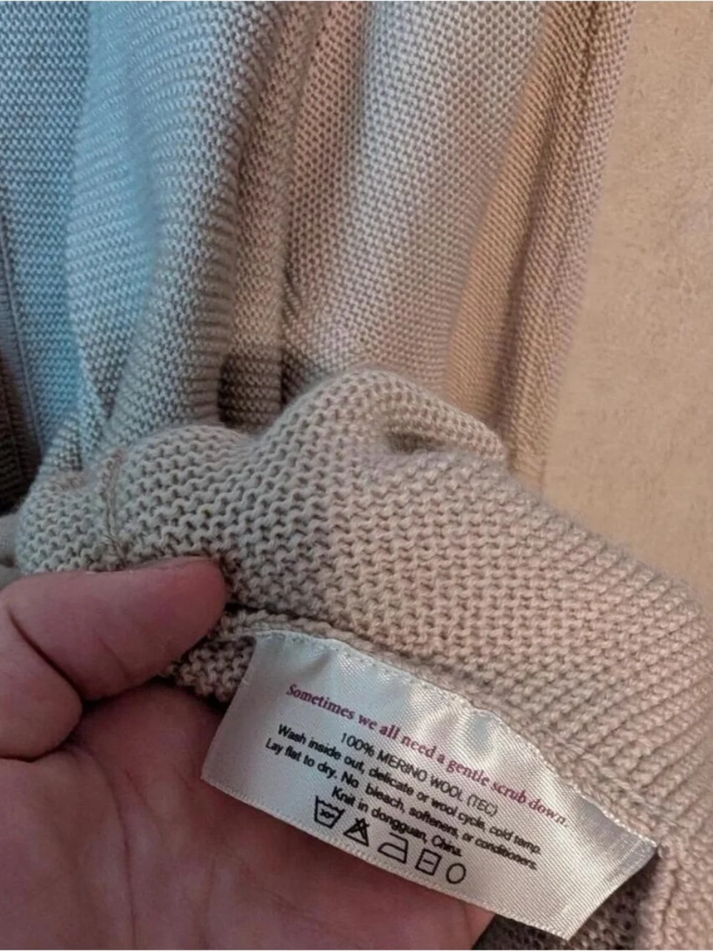 MM LAFLEUR beige Morandi knit merino wool wrap sweater sz M/L